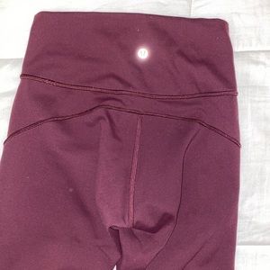 In movement burgundy leggings